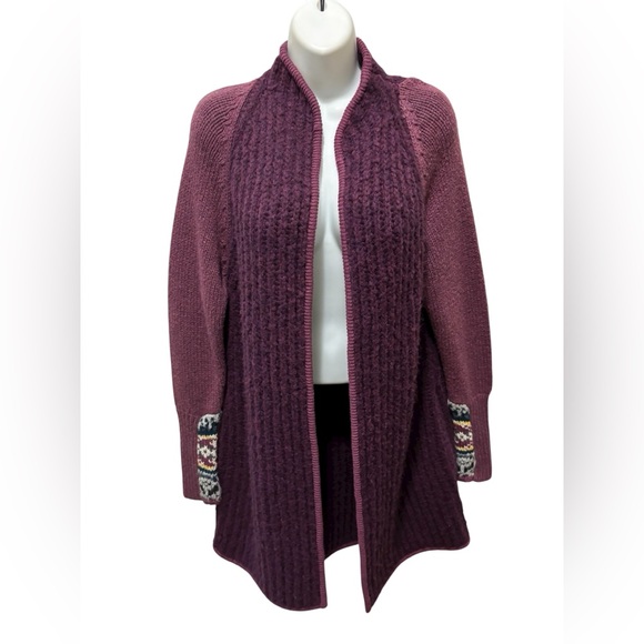 Smartwool CHUP Speren Wrap Cardigan Sweater in Sangria Sz M Pockets Cozy Warm - Picture 1 of 8